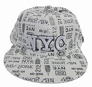 Wholesale Flat-Brim Fitted Hats - Fitted NYC BASEBALL Caps - 12 Doz