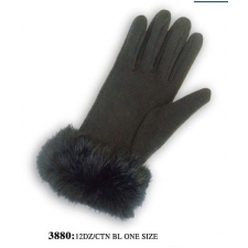 Wholesale Fleece Gloves with Faux Fur Wrist - 12 Doz
