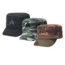 Wholesale Distressed Cotton Cadet Hat � Military Caps - 1 Doz