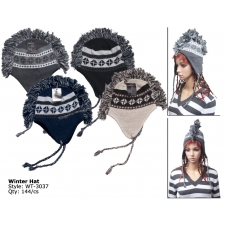 Wholesale Mohawk Earflap Hats - Mohawk Winter Hats - 12 Doz