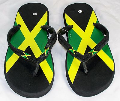 Clothing  on Wholesale Jamaican Flag Flip Flops   Jamaican Sandals   24 Pairs