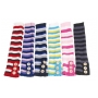 Wholesale Stripe Leg Warmers with Buttons - 12 Pairs