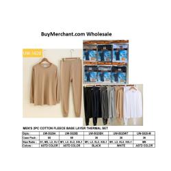 Wholesale Men's Thermal Underwear - Wholesale Fleece Long Johns - 3 Doz