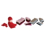 Women�s Cable Knit Hat Scarf Gloves Set With Rose