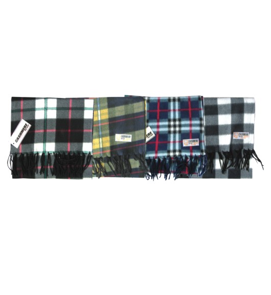 Wholesale Heavy Plaid Design Winter Scarf with Fringe Ends – 10 Dozen