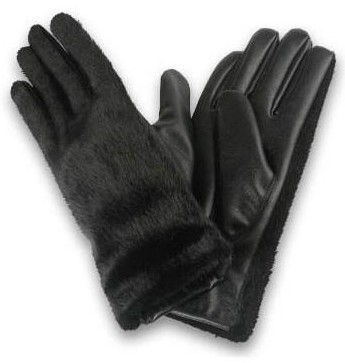 Wholesale Women’s Faux Fur Long Wrist Leather Gloves – 12 DZ
