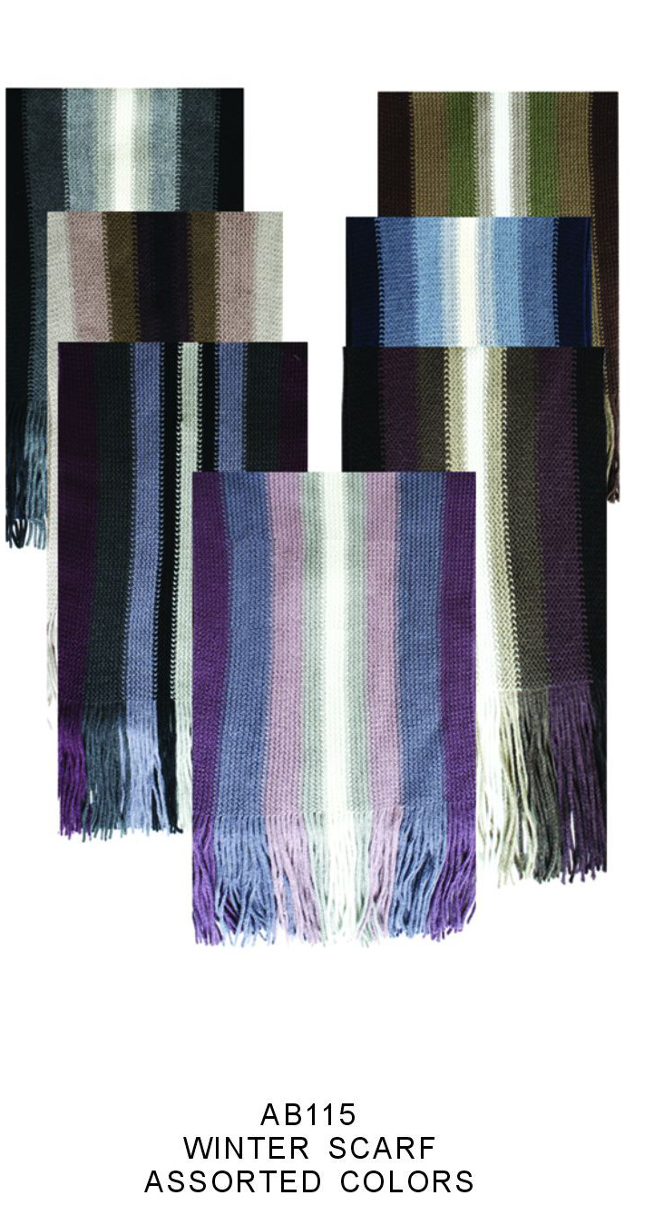 Wholesale Winter Scarves - Winter Scarf with fringe ends - 8 Doz