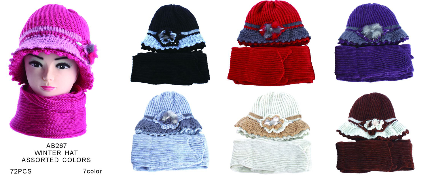 Wholesale Winter Sets - Women's Hat and Scarf Set - 1 Doz