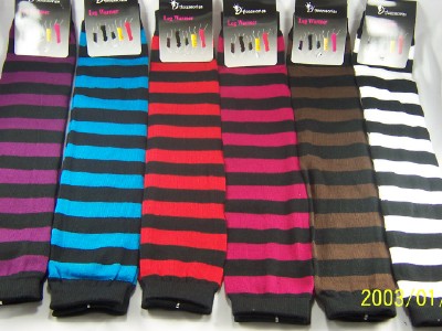 Wholesale Women's Spandex Stripe Legwarmers