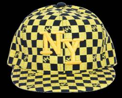 Wholesale NY Checker Fitted Hats | Flat-Bill Hats | 12 DZ