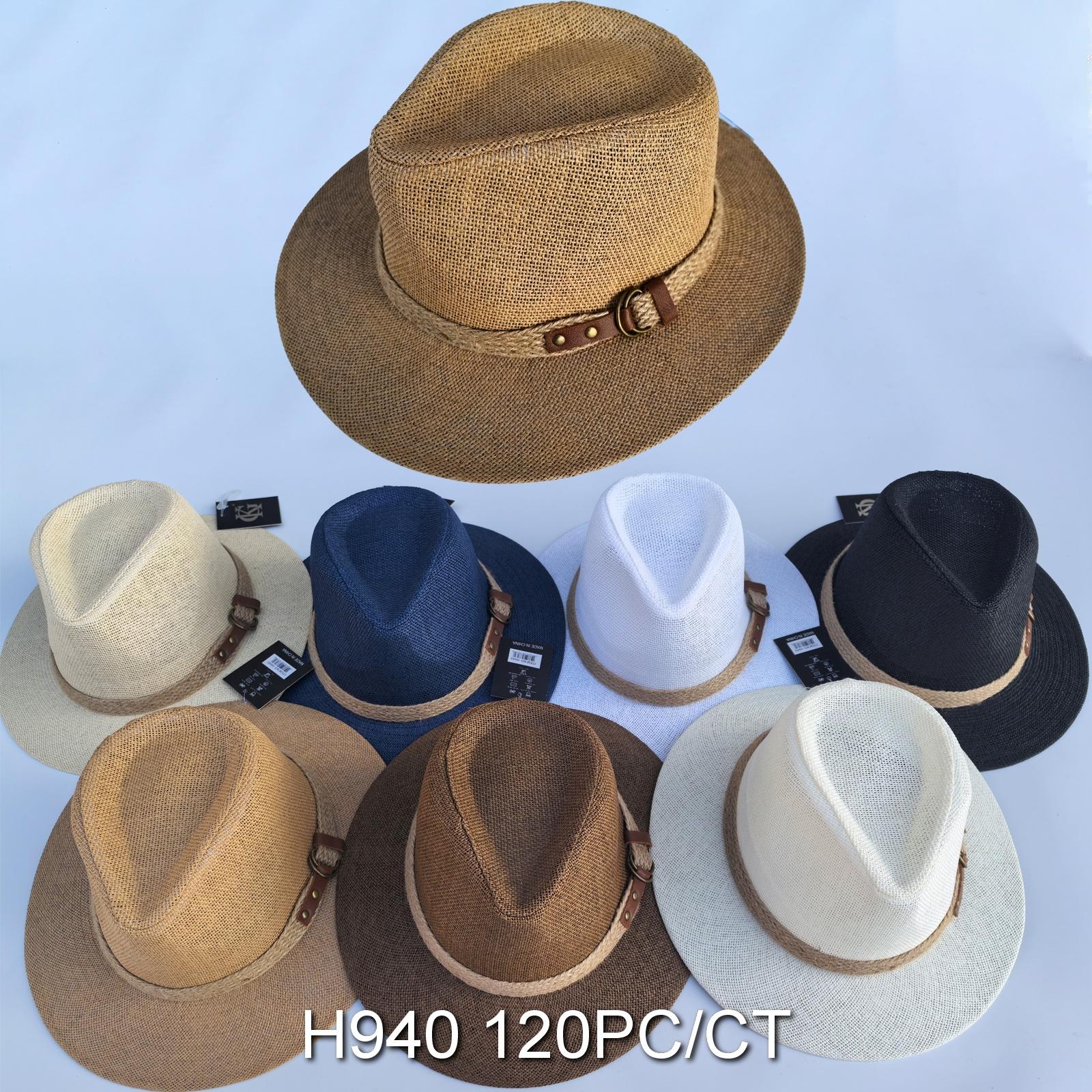 Bulk Men’s Fedora Hats Wholesale – 120 PC Straw Hats