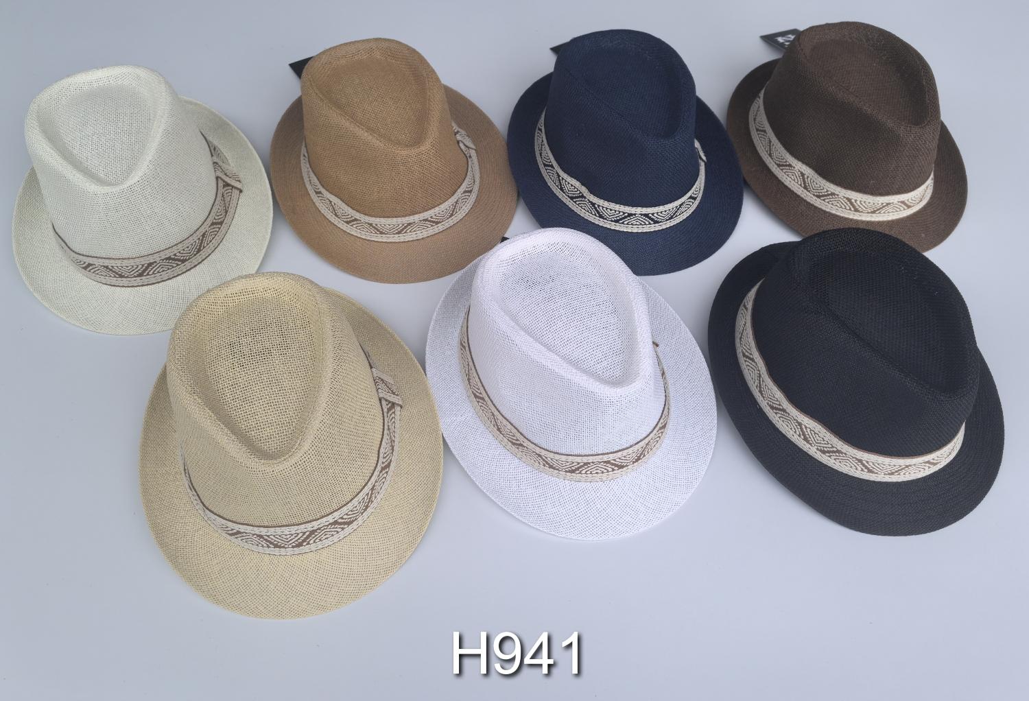 Bulk Men’s Straw Fedora Hats with Pattern Band – 120 PCS