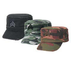 Wholesale Distressed Cotton Cadet Hat – Army Hats - 12 Doz