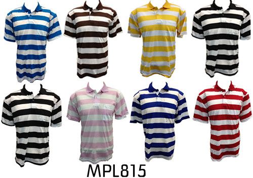 Wholesale Polo Shirts - Men's Stripe Polo Shirts - 1 Doz