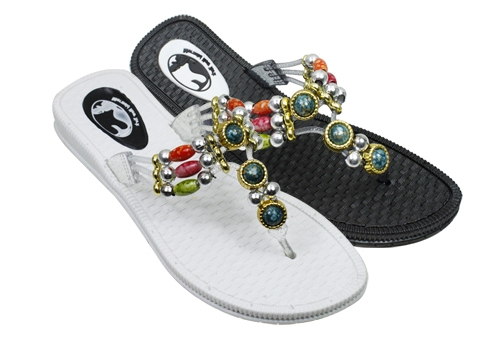 Wholesale Sandals with Beads Style Straps - 36 Pairs