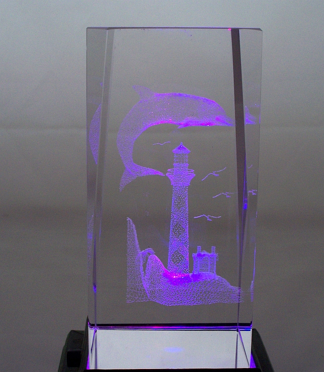 3D Laser Crystal Dolphin