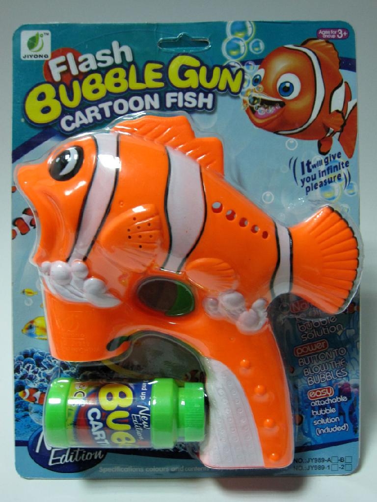 Wholesale Fish Light Up Bubble Gun | Cartoon Fish Bubble Gun