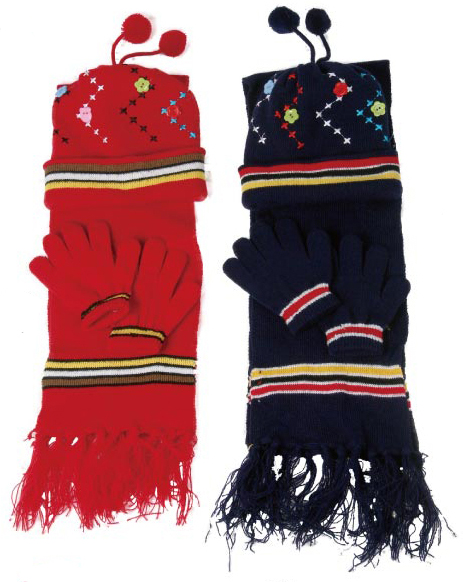 Wholesale Kid's Winter Sets - Kids Hat Scarf Gloves Set - 1 Doz