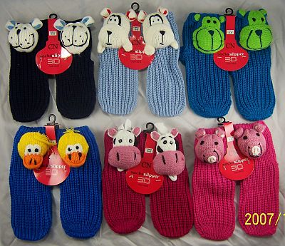 Wholesale Women's Animal Slipper Socks - 10 Doz
