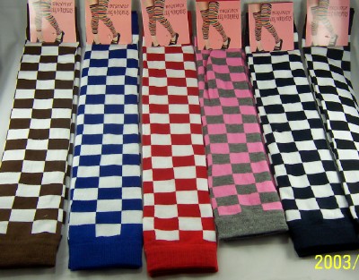 Wholesale Women's Thigh High Spandex Checker Legwarmers - 10 DZ