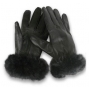 Wholesale Women's Leather Gloves with Faux Fur - 1 Doz