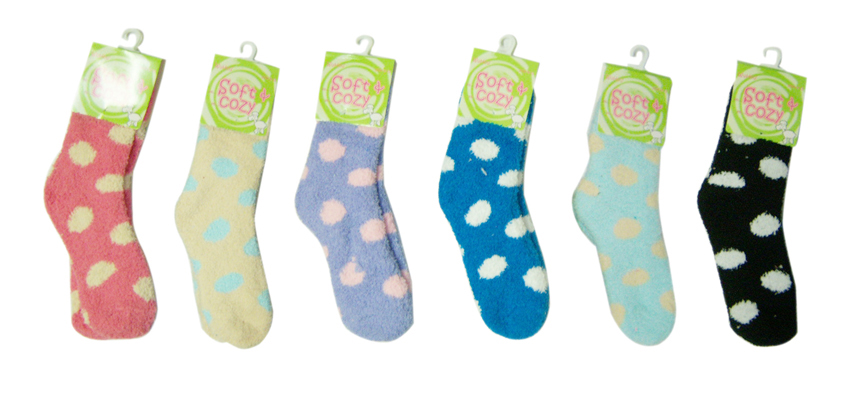 Wholesale Women's Soft Puffy Socks - Fuzzy Sock - 1 Doz