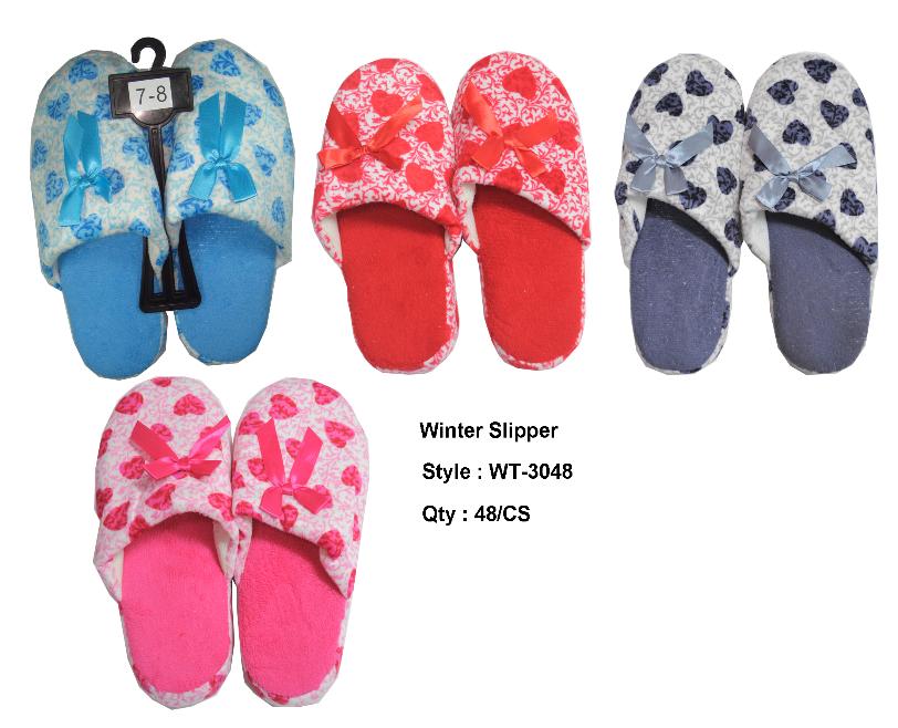 Wholesale Slippers - House Slippers with Heart Patterns - 48 Pairs
